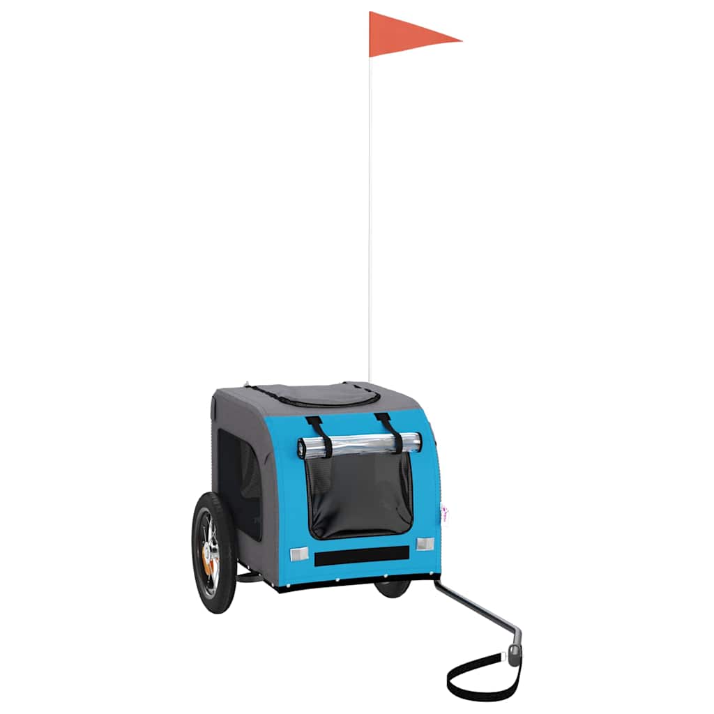 Τρέιλερ Ποδηλάτου Κατοικίδιων Μπλε/Γκρι Ύφασμα Oxford/Σίδηρος