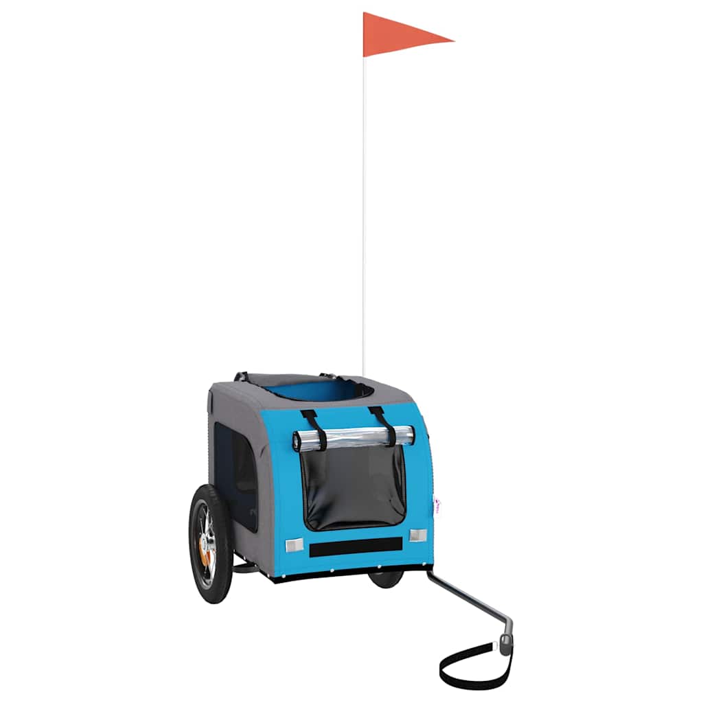 Τρέιλερ Ποδηλάτου Κατοικίδιων Μπλε/Γκρι Ύφασμα Oxford/Σίδηρος