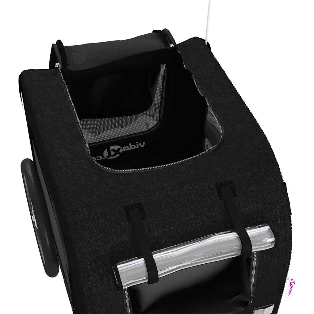 Τρέιλερ Ποδηλάτου Κατοικίδιων Μαύρο Ύφασμα Oxford/Σίδηρος