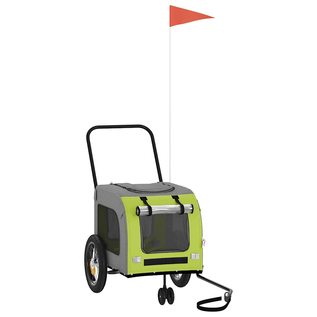 Τρέιλερ ποδηλάτου για κατοικίδια με αποθήκευση Πράσινο και γκρι