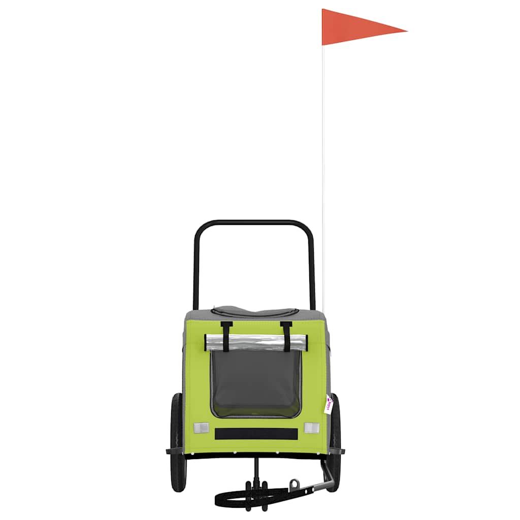 Τρέιλερ ποδηλάτου για κατοικίδια με αποθήκευση Πράσινο και γκρι