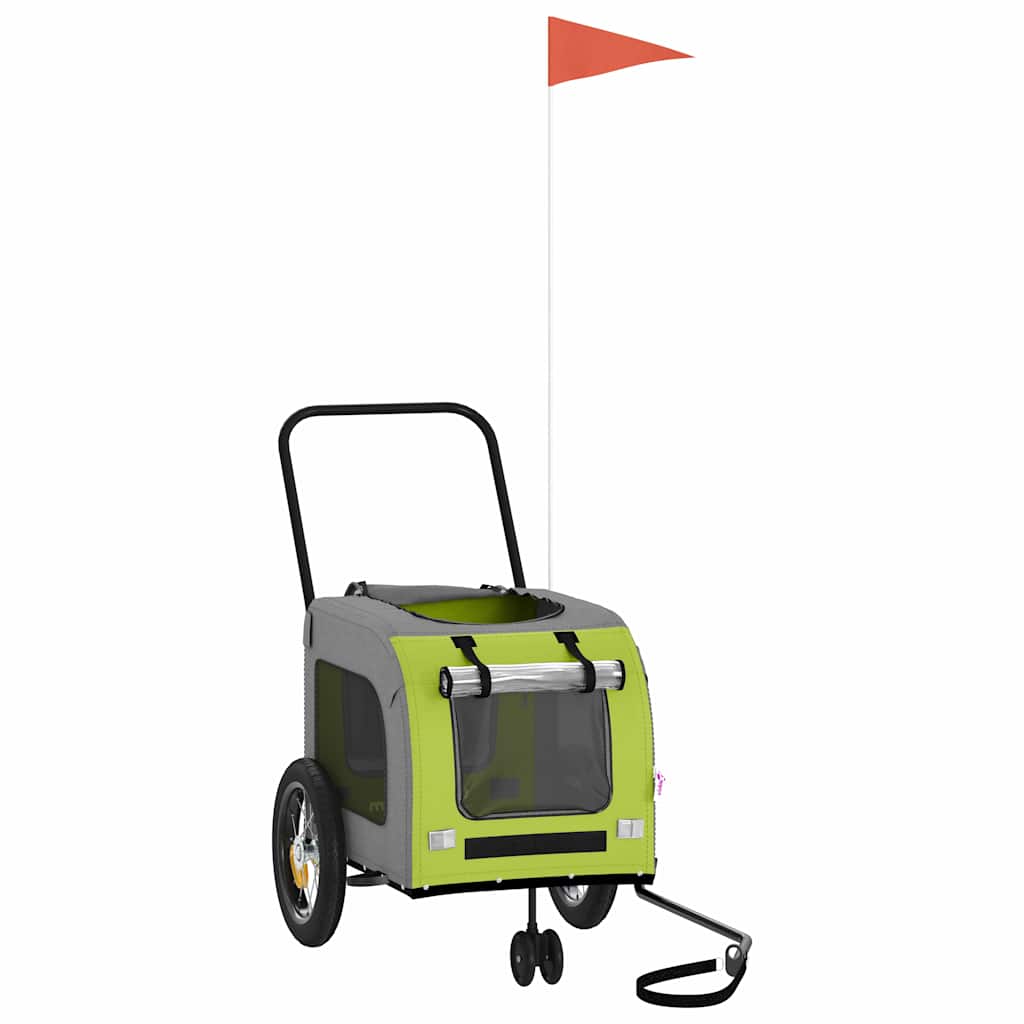 Τρέιλερ ποδηλάτου για κατοικίδια με αποθήκευση Πράσινο και γκρι