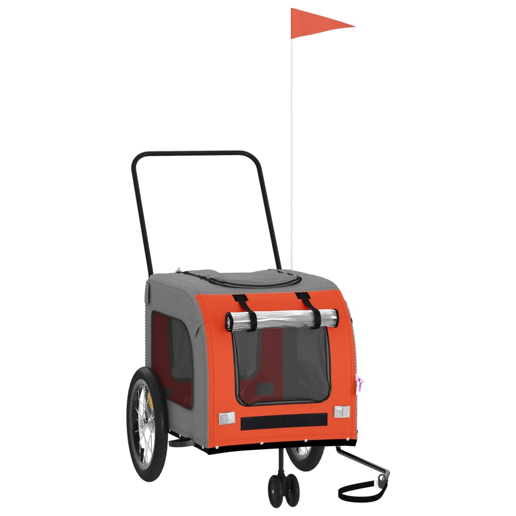 Τρέιλερ Ποδηλάτου Κατοικίδιων Πορτοκαλί/Γκρι Oxford/Σίδηρος