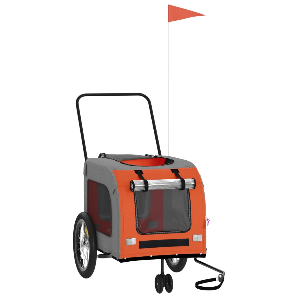 Τρέιλερ Ποδηλάτου Κατοικίδιων Πορτοκαλί/Γκρι Oxford/Σίδηρος