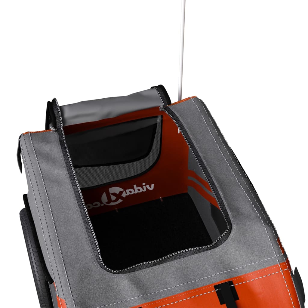 Τρέιλερ Ποδηλάτου Κατοικίδιων Πορτοκαλί/Γκρι Oxford/Σίδηρος