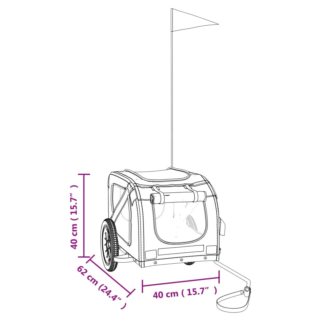Τρέιλερ Ποδηλάτου Κατοικίδιων Πορτοκαλί/Γκρι Oxford/Σίδηρος