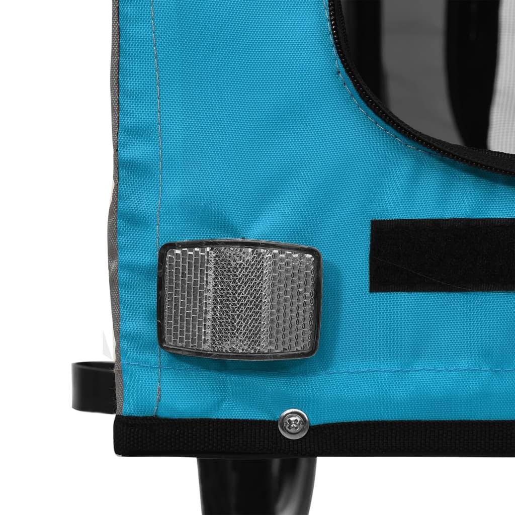 Τρέιλερ Ποδηλάτου Κατοικίδιων Μπλε/Γκρι Ύφασμα Oxford/Σίδηρος