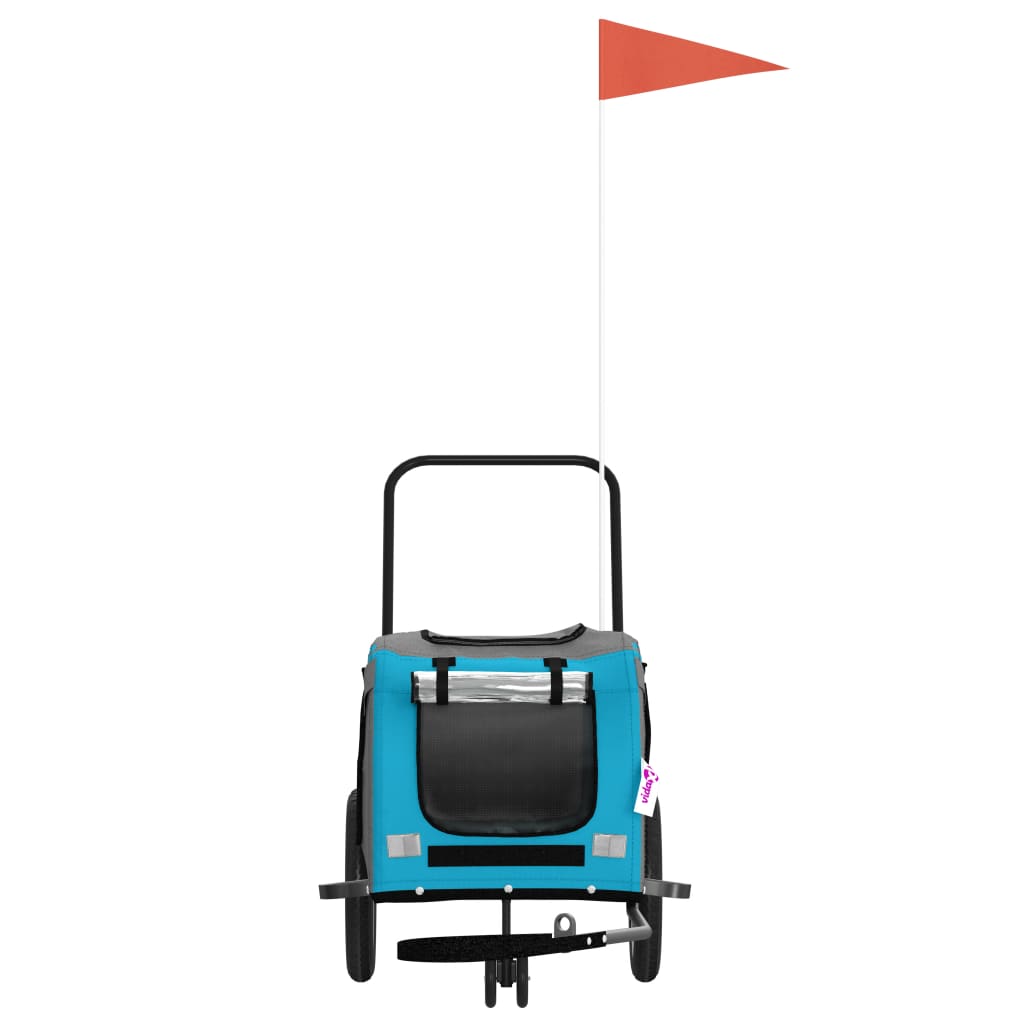 Τρέιλερ Ποδηλάτου Κατοικίδιων Μπλε/Μαύρο Ύφασμα Oxford/Σίδηρος