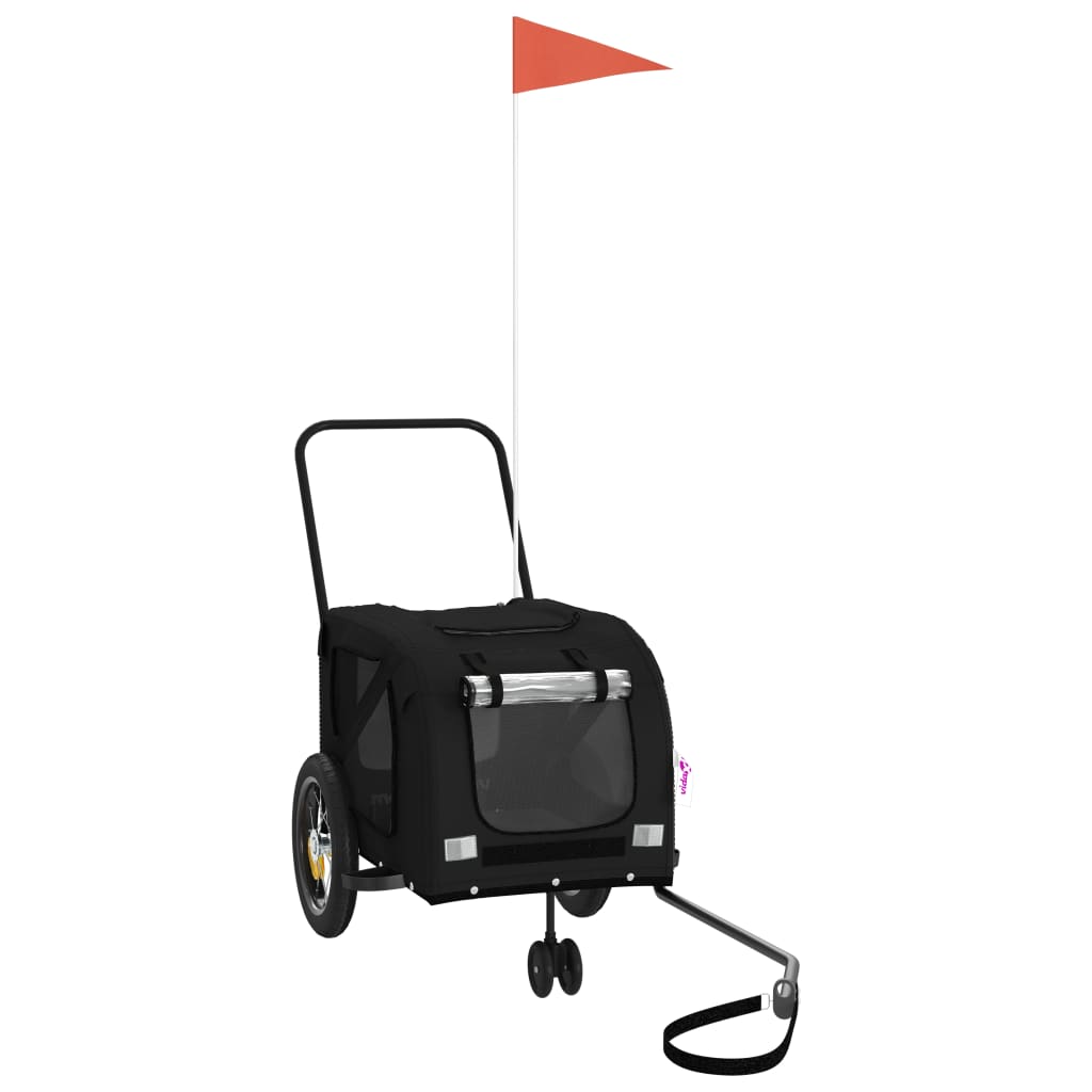 Τρέιλερ Ποδηλάτου Κατοικίδιων Μαύρο Ύφασμα Oxford/Σίδηρος