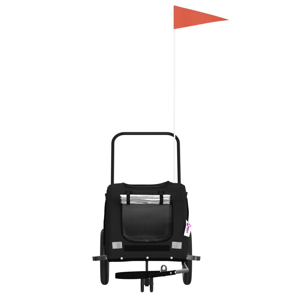 Τρέιλερ Ποδηλάτου Κατοικίδιων Μαύρο Ύφασμα Oxford/Σίδηρος