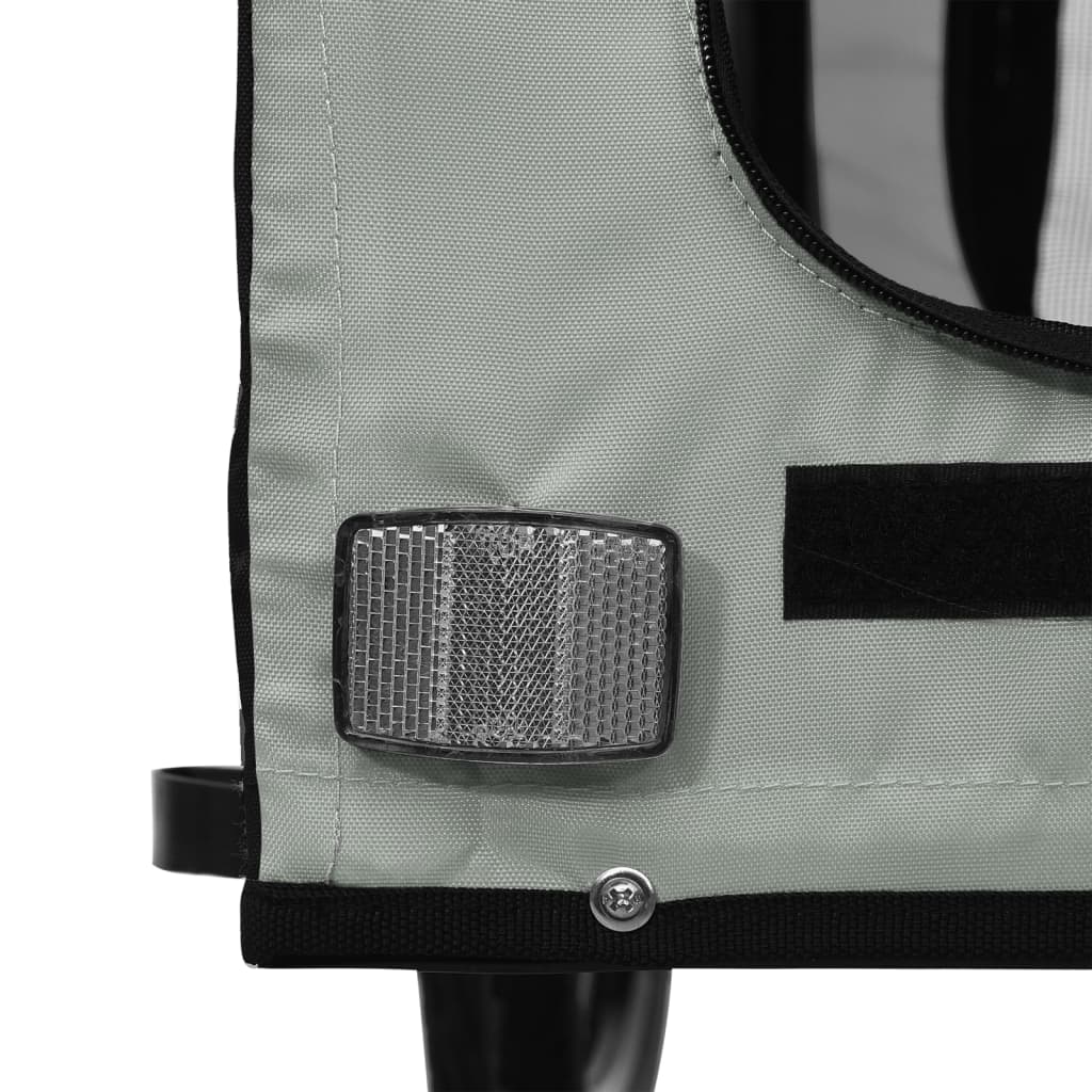 Τρέιλερ Ποδηλάτου Κατοικίδιων Γκρι/Μαύρο Ύφασμα Oxford/Σίδηρος