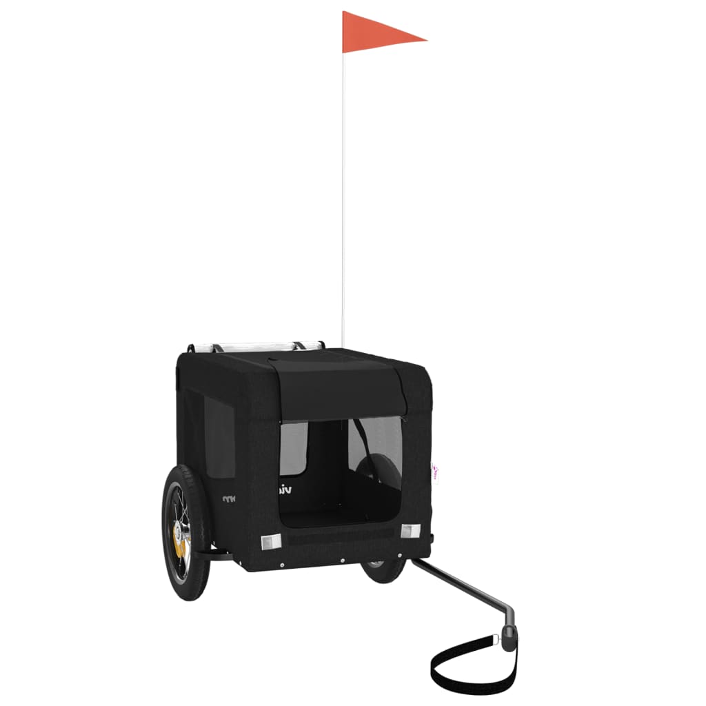 Τρέιλερ Ποδηλάτου Κατοικίδιων Μαύρο Ύφασμα Oxford/Σίδηρος