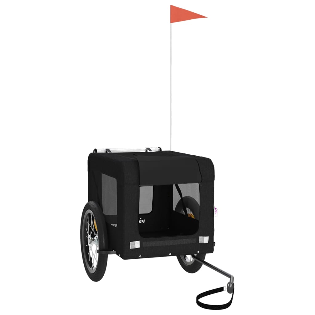 Τρέιλερ Ποδηλάτου Κατοικίδιων Μαύρο Ύφασμα Oxford/Σίδηρος