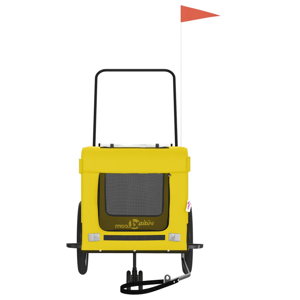 Τρέιλερ Ποδηλάτου Κατοικίδιων Κίτρινο/ΜαύροOxford/Σίδηρο