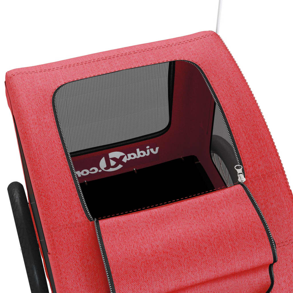 Τρέιλερ Ποδηλάτου Κατοικίδιων Κόκκινο Ύφασμα Oxford/Σίδηρο