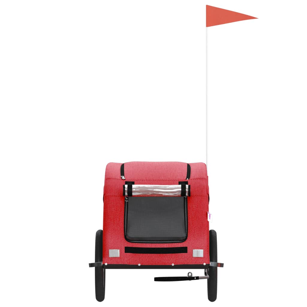 Τρέιλερ Ποδηλάτου Κατοικίδιων Κόκκινο Ύφασμα Oxford/Σίδηρο