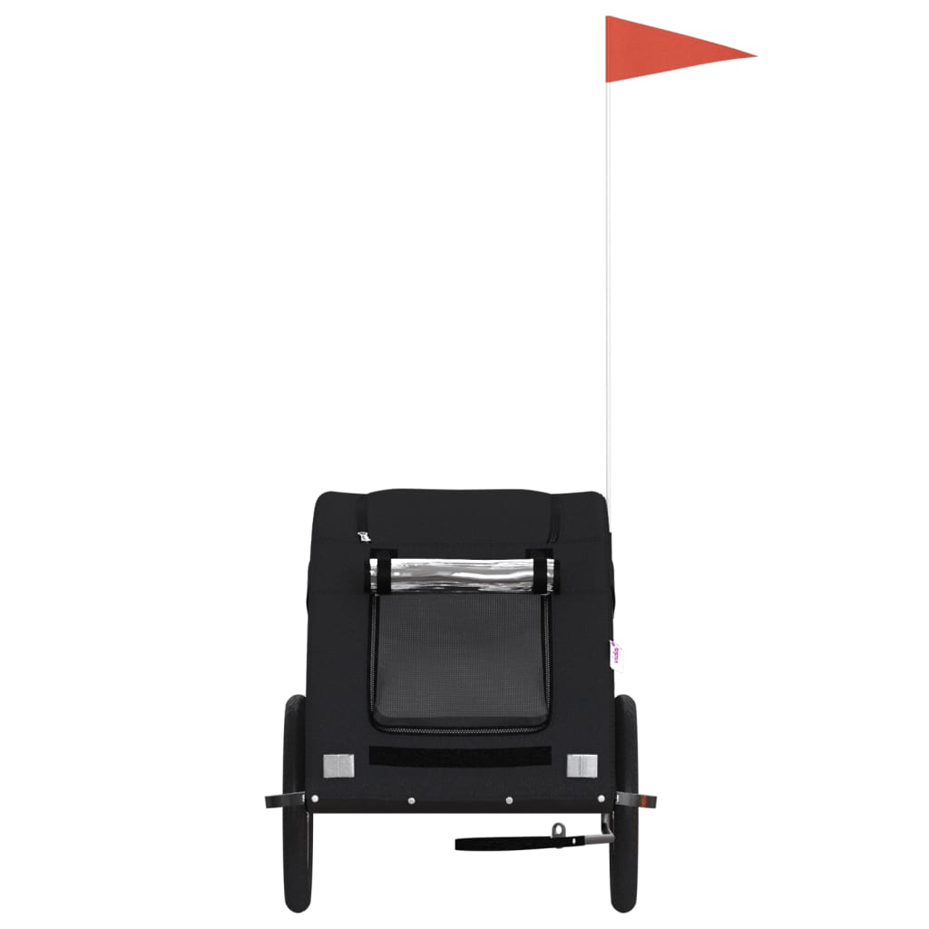 Τρέιλερ Ποδηλάτου Κατοικίδιων Μαύρο Ύφασμα Oxford/Σίδηρος - Pakobazaar