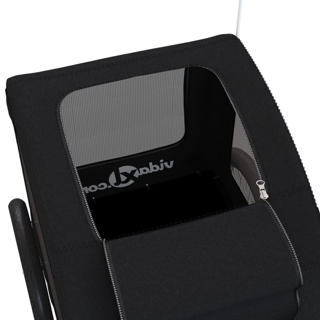 Τρέιλερ Ποδηλάτου Κατοικίδιων Μαύρο Ύφασμα Oxford/Σίδηρος - Pakobazaar