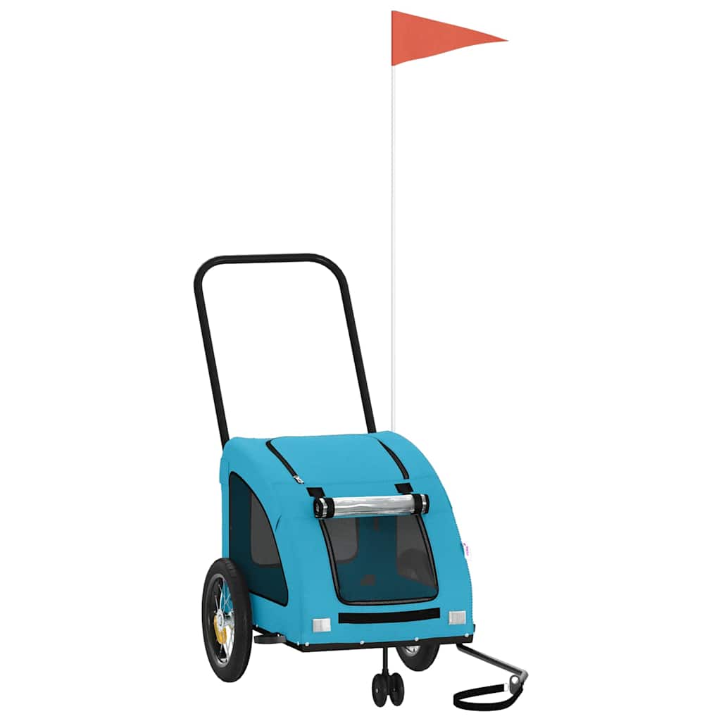 Τρέιλερ Ποδηλάτου Κατοικίδιων Μπλε Ύφασμα Oxford/Σίδηρος