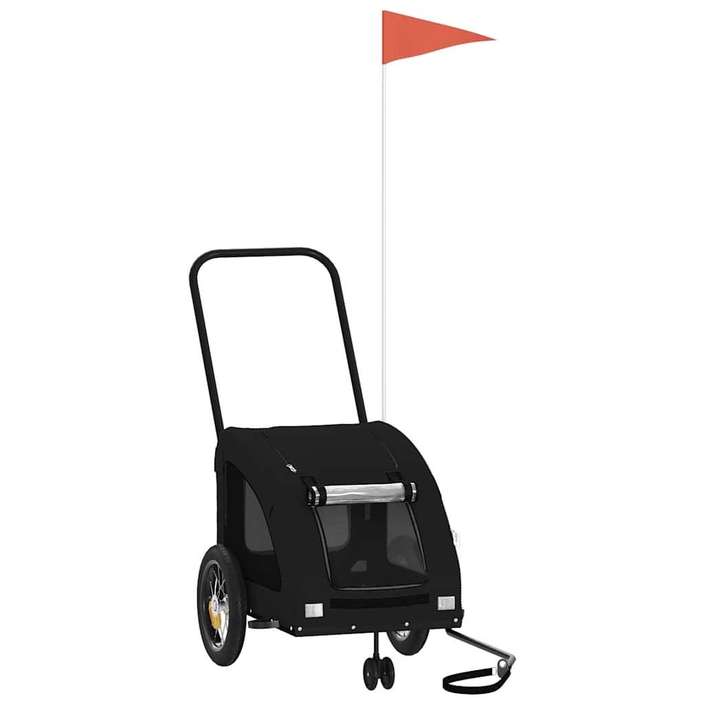 Τρέιλερ Ποδηλάτου Κατοικίδιων Μαύρο Ύφασμα Oxford/Σίδηρος