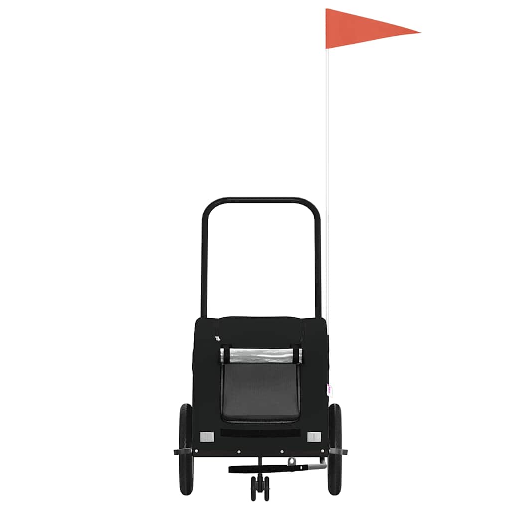 Τρέιλερ Ποδηλάτου Κατοικίδιων Μαύρο Ύφασμα Oxford/Σίδηρος