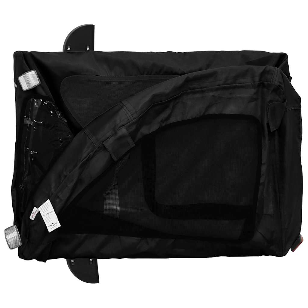 Τρέιλερ Ποδηλάτου Κατοικίδιων Μαύρο Ύφασμα Oxford/Σίδηρος