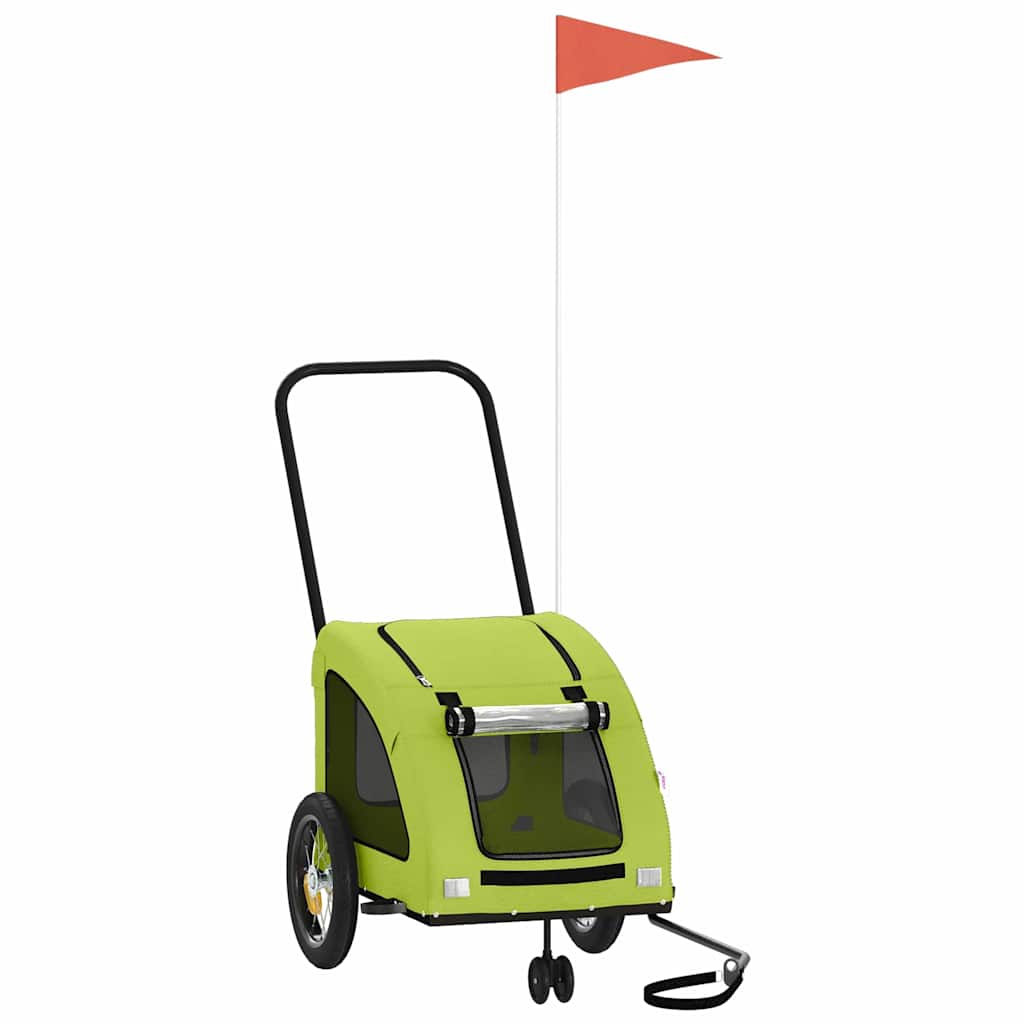 Τρέιλερ Ποδηλάτου Κατοικίδιων Πράσινο Ύφασμα Oxford/Σίδηρο - Pakobazaar