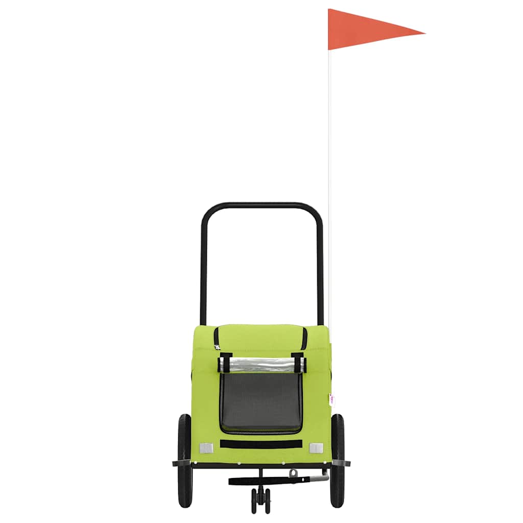 Τρέιλερ Ποδηλάτου Κατοικίδιων Πράσινο Ύφασμα Oxford/Σίδηρο - Pakobazaar