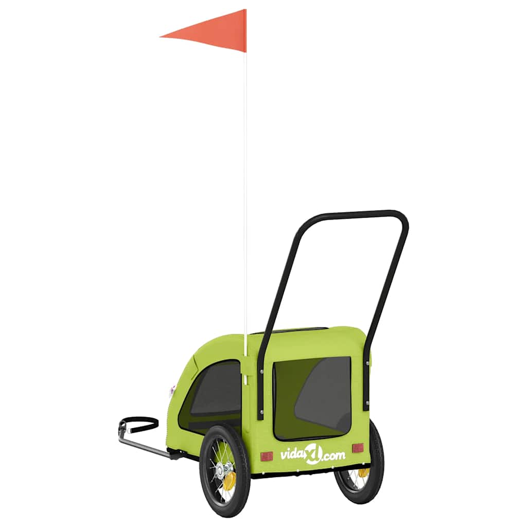 Τρέιλερ Ποδηλάτου Κατοικίδιων Πράσινο Ύφασμα Oxford/Σίδηρο - Pakobazaar