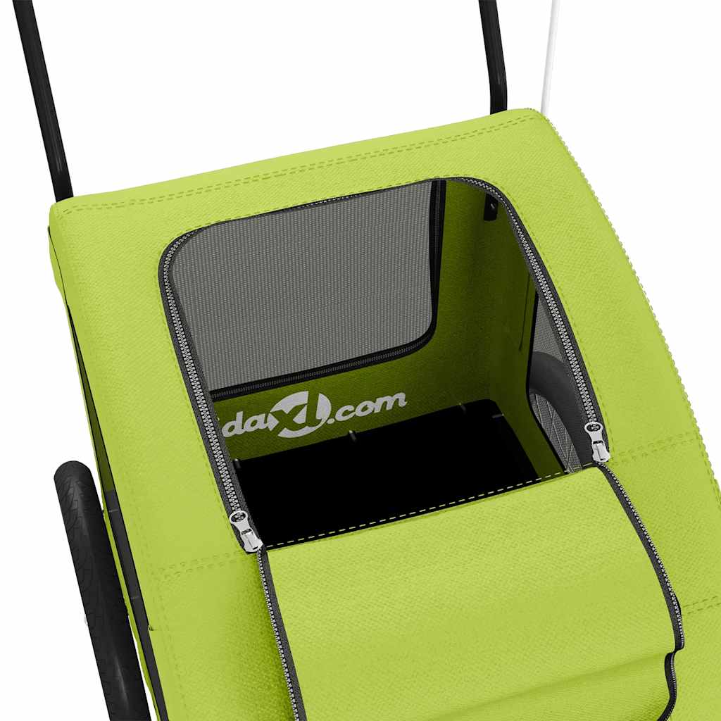 Τρέιλερ Ποδηλάτου Κατοικίδιων Πράσινο Ύφασμα Oxford/Σίδηρο - Pakobazaar