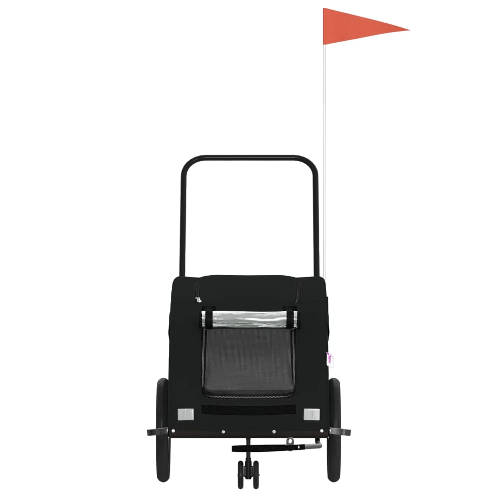 Τρέιλερ Ποδηλάτου Κατοικίδιων Μαύρο Ύφασμα Oxford/Σίδηρος