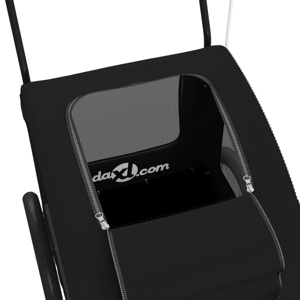 Τρέιλερ Ποδηλάτου Κατοικίδιων Μαύρο Ύφασμα Oxford/Σίδηρος