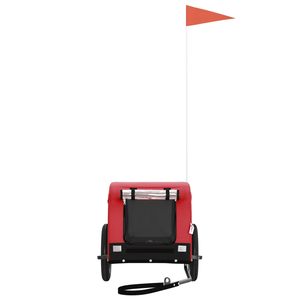 Τρέιλερ Ποδηλάτου Κατοικίδιων Κόκκινο/Μαύρο Oxford/Σίδηρος