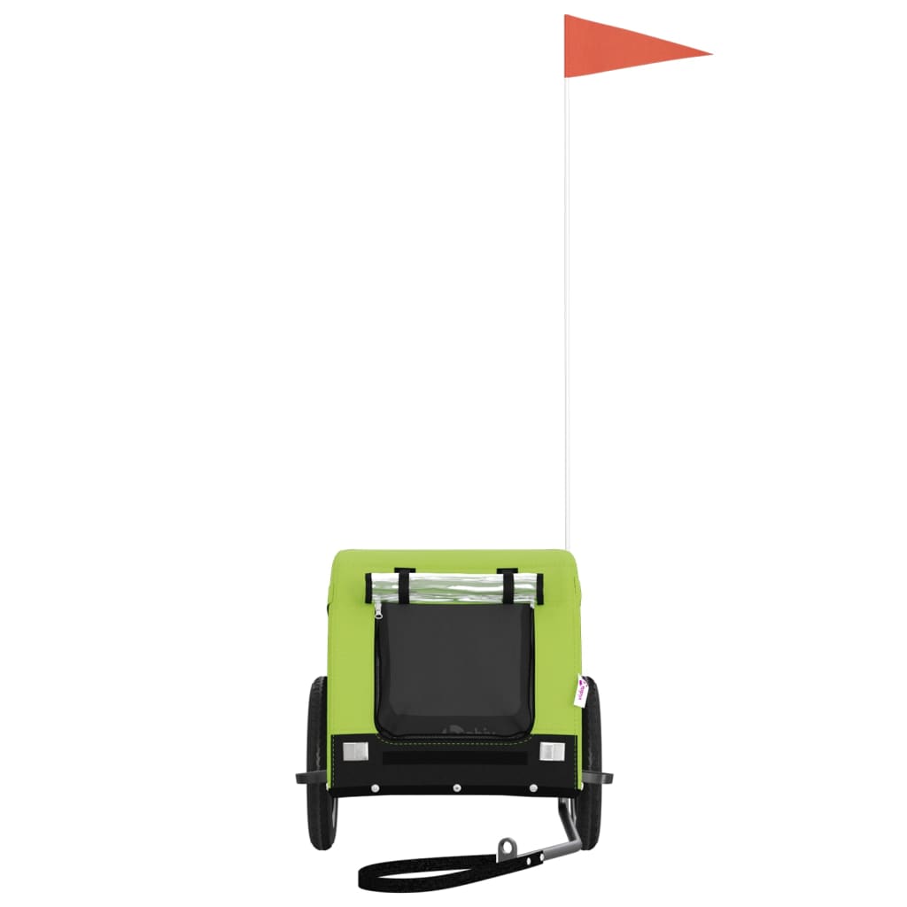 Τρέιλερ Ποδηλάτου Κατοικίδιων Πράσινο/Μαύρο Oxford/Σίδηρος