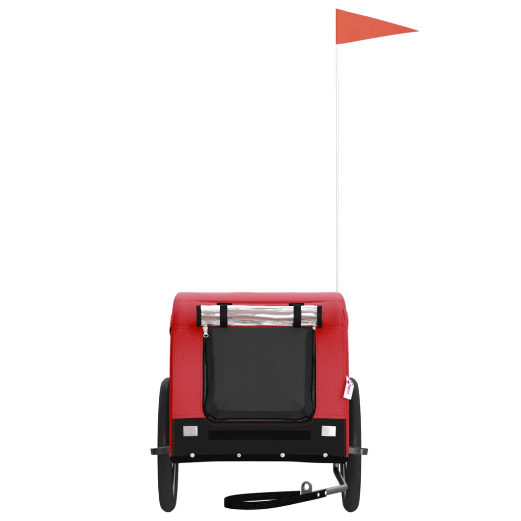 Τρέιλερ Ποδηλάτου Κατοικίδιων Κόκκινο/Μαύρο Oxford/Σίδηρος