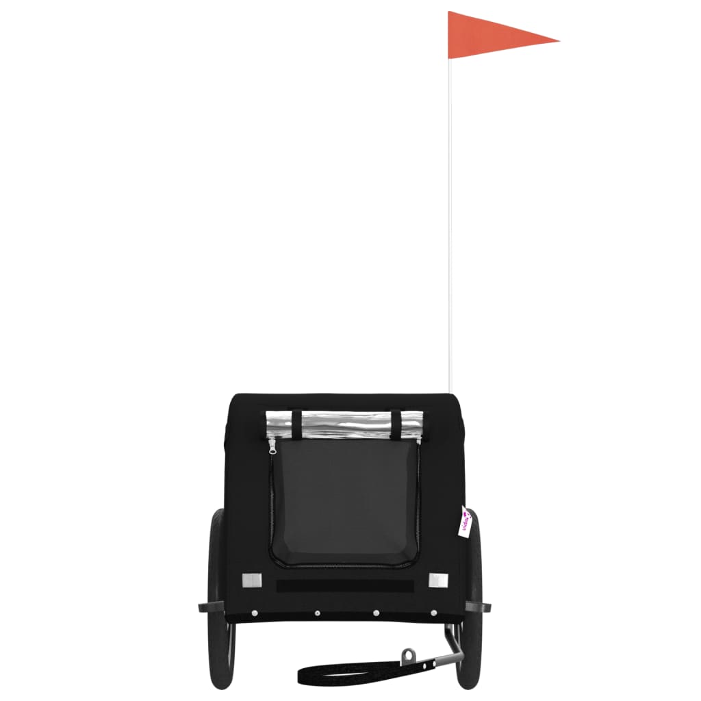 Τρέιλερ Ποδηλάτου Κατοικίδιων Μαύρο Ύφασμα Oxford/Σίδηρος