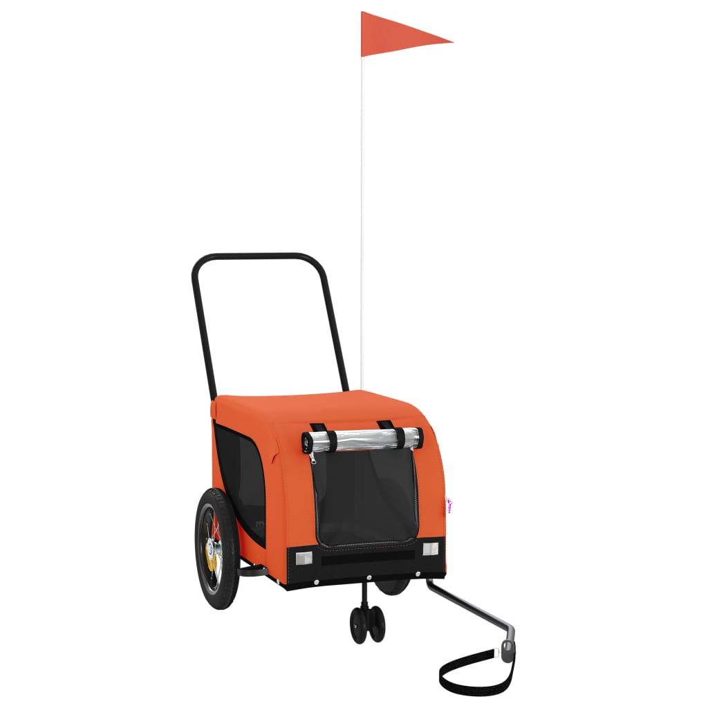 Τρέιλερ Ποδηλάτου Κατοικίδιων Πορτοκαλί/Μαύρο Oxford/Σίδηρος