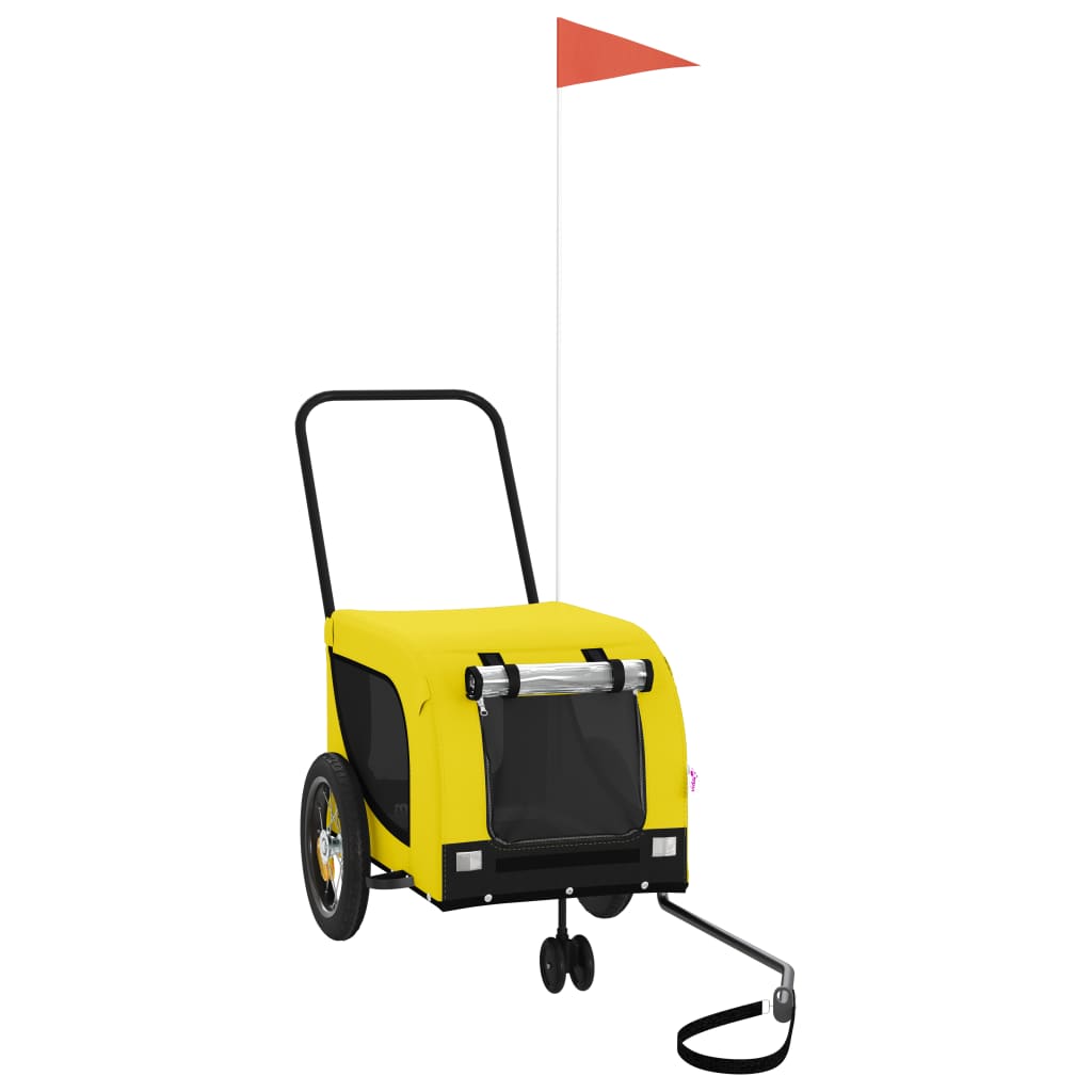 Τρέιλερ Ποδηλάτου Κατοικίδιων Κίτρινο/ΜαύροOxford/Σίδηρο