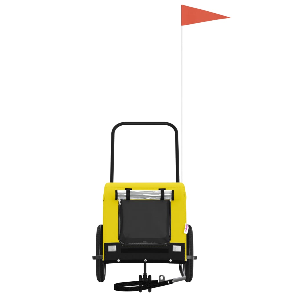 Τρέιλερ Ποδηλάτου Κατοικίδιων Κίτρινο/ΜαύροOxford/Σίδηρο