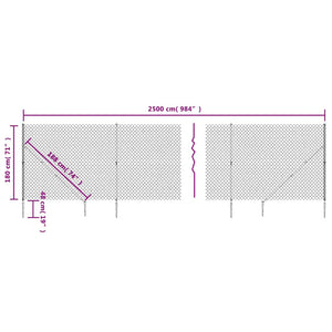 Συρματόπλεγμα Περίφραξης Πράσινο 1,8 x 25 μ. με Καρφωτές Βάσεις - PAKOBAZAAR