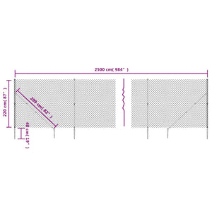 Συρματόπλεγμα Περίφραξης Πράσινο 2,2 x 25 μ. με Καρφωτές Βάσεις - Pakobazaar