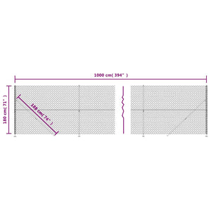 Συρματόπλεγμα Περίφραξης Πράσινο 1,8x10 μ. με Βάσεις Φλάντζα