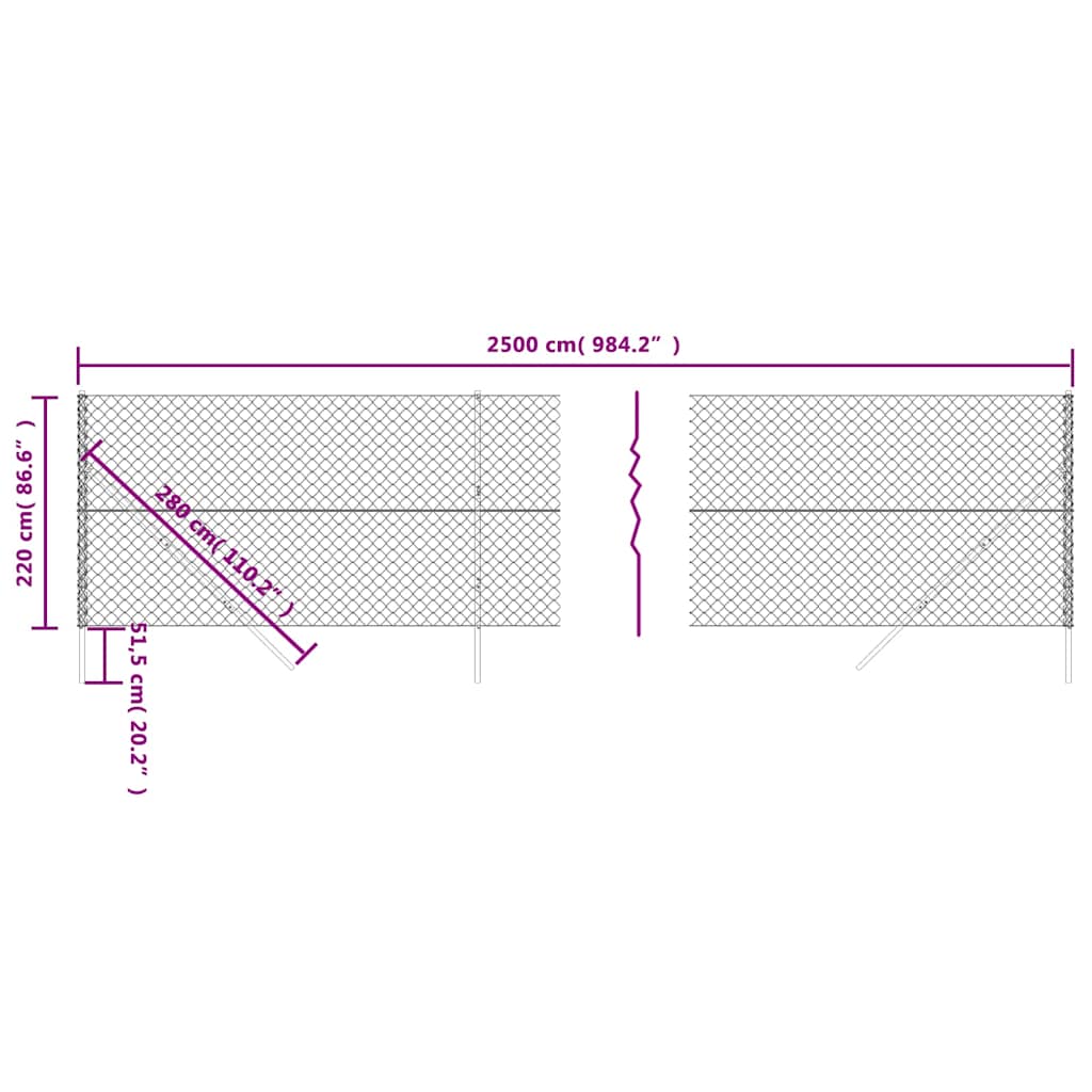 Συρματόπλεγμα Περίφραξης Ανθρακί 2,2 x 25 μ.