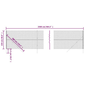 Συρματόπλεγμα Περίφραξης Ανθρακί 2,2 x 25 μ.