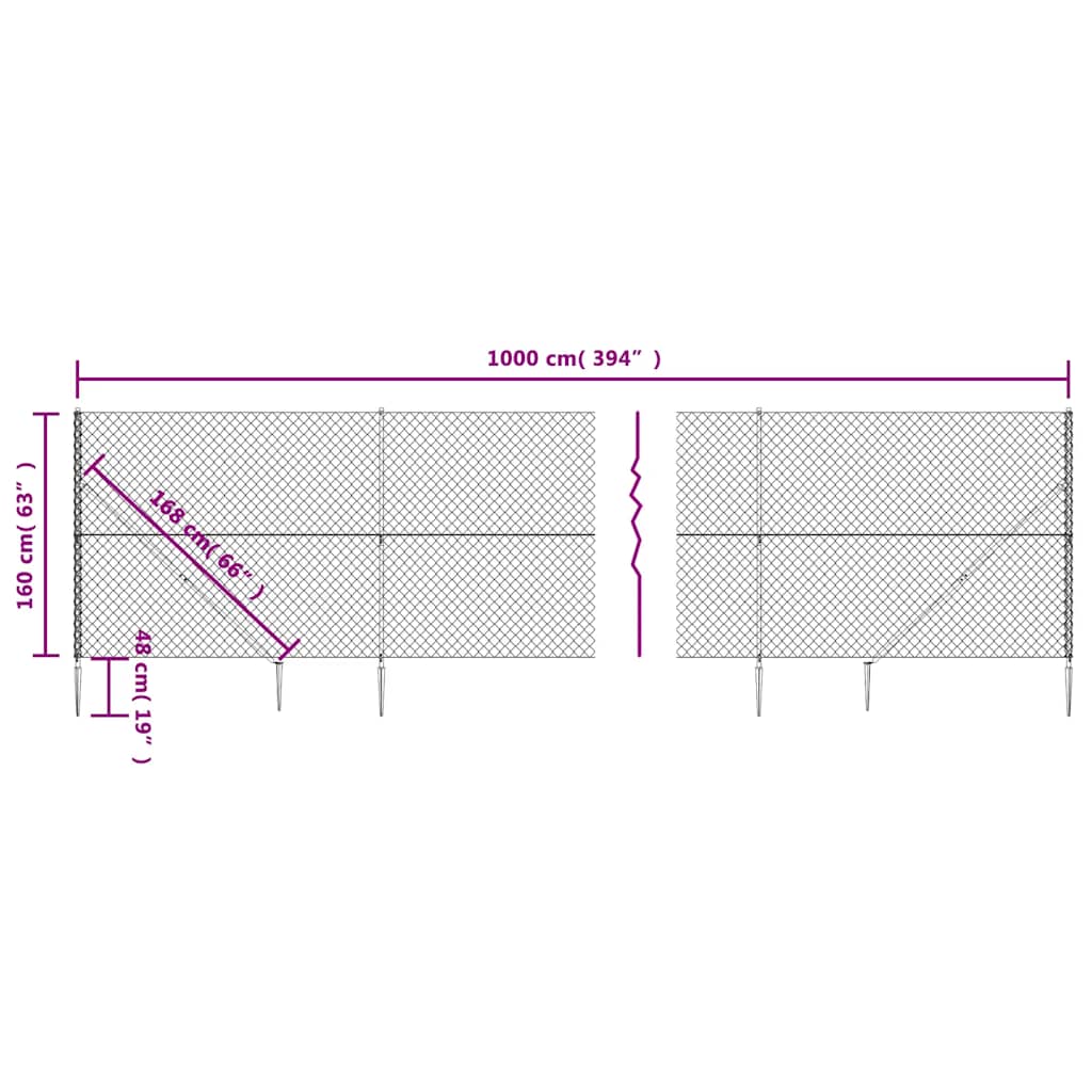 Συρματόπλεγμα Περίφραξης Ασημί 1,6 x 10 μ. με Καρφωτές Βάσεις