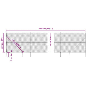 Συρματόπλεγμα Περίφραξης Ασημί 2,5 x 25 μ. με Καρφωτές Βάσεις