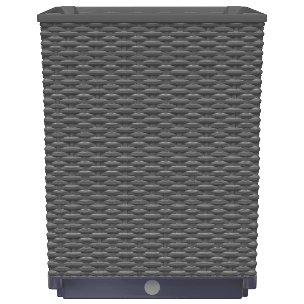 Ζαρντινιέρες 2 τεμ. Μαύρες 30 x 30 x 37 εκ. από Πολυπροπυλένιο