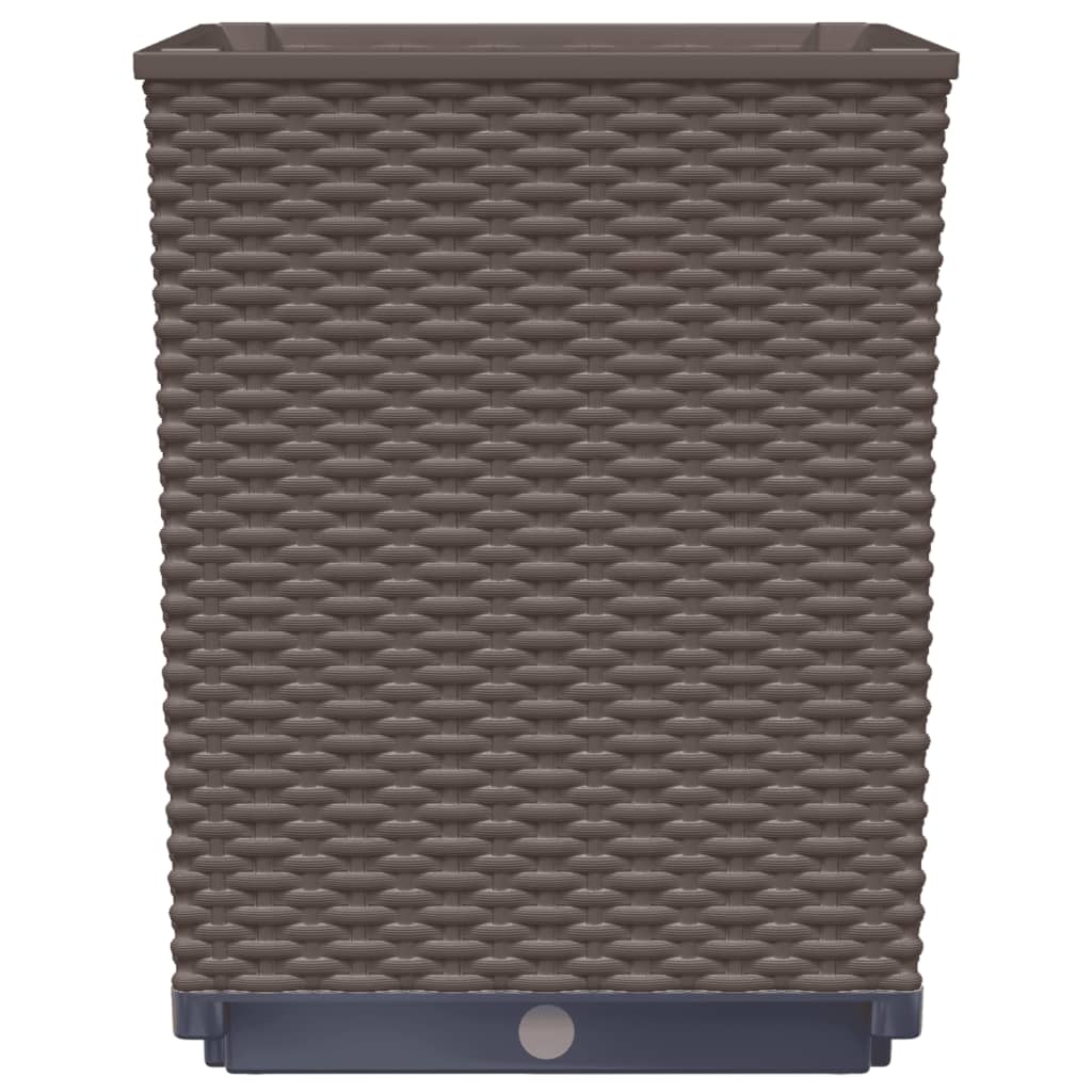 Ζαρντινιέρες 2 τεμ. Καφέ 30 x 30 x 37 εκ. από Πολυπροπυλένιο - Pakobazaar