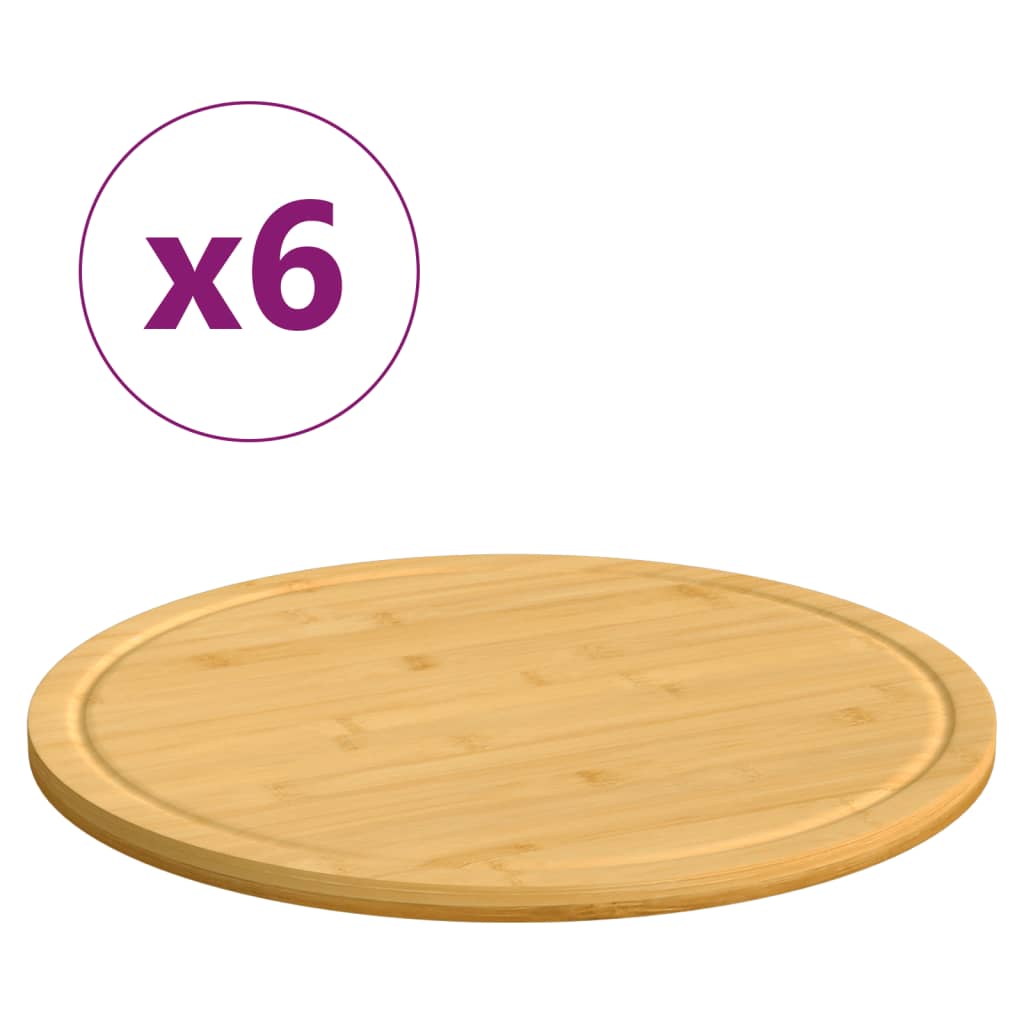 Σανίδες Κοπής 6 Τεμ. Ø40 x 1,5 εκ. από Μπαμπού - Pakobazaar