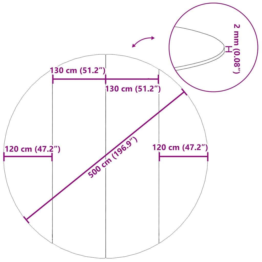 Υπόστρωμα Πισίνας Ανοιχτό Γκρι Ø500 εκ. Πολυεστερικό Γεωύφασμα